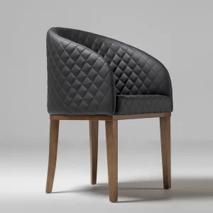 Poltrona Shell Matelasê Preta