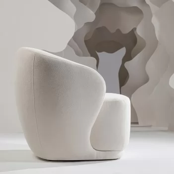 Poltrona Unna Bouclé giratória