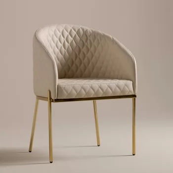 Shell base em aço - Gold - Matelassê Off White