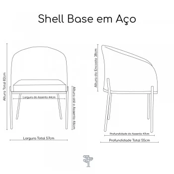 Shell base em aço - Preto fosco - Verde